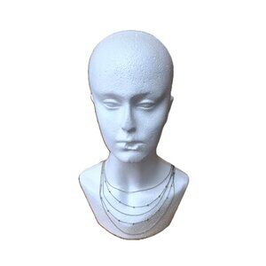 Sterling Silver 5 Layer Necklace Italian 925 BSI Multi Strand Adjustable Chain